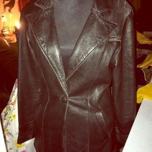 Black leather jacket